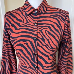 Tiger Print Button-Down Maxi Dress